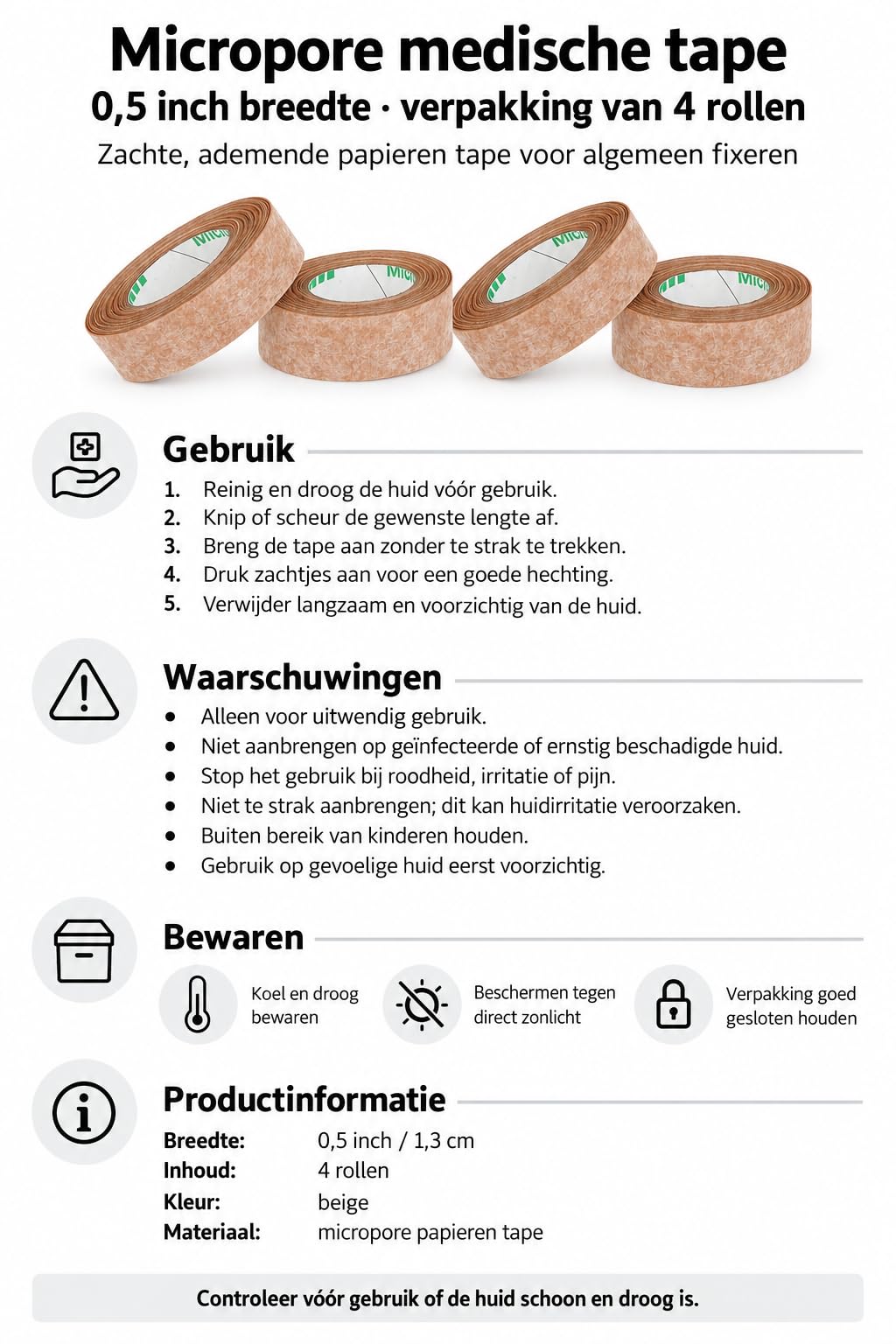 Medical Tape - 3 Micropore Rolls -3