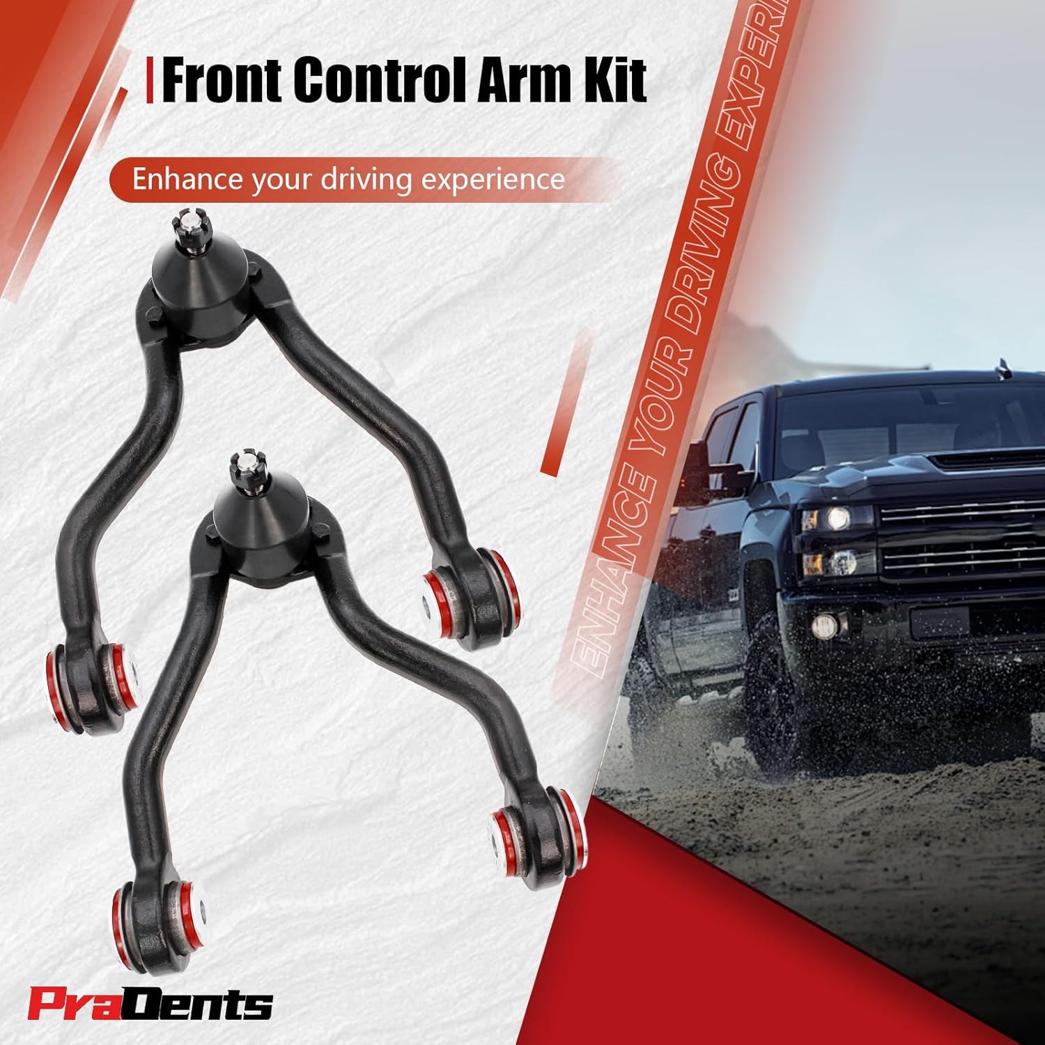 Front Upper Control Arm Suspension Kit for 1988-1999 Chevy GMC K1500, 1988-2000 Chevy GMC K2500, 1992-1993 Chevy Suburban GMC K1500 Suburban