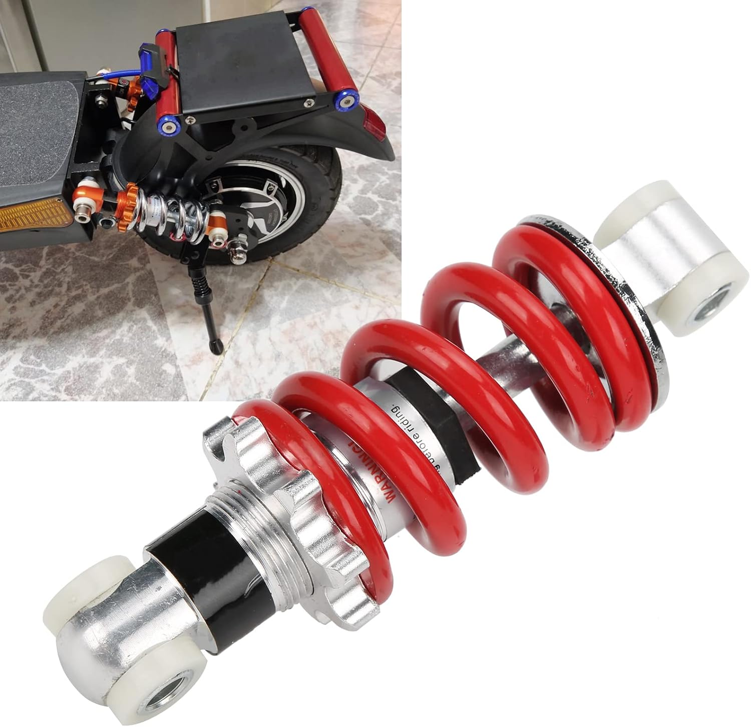 2pcs Adjustable Front Shock,125mm Motorcycle Air Shock Absorbers Damper Spring for Mini Bike Scooter Moped Bike Shock Replacement 750LB/IN (2)