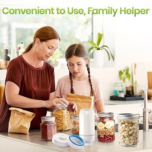 Miniatura 3 de Morpilot - Sellador al vacío para frascos, kit eléctrico de sellador de tarros Mason para conservar alimentos para boca ancha y regular, compatible