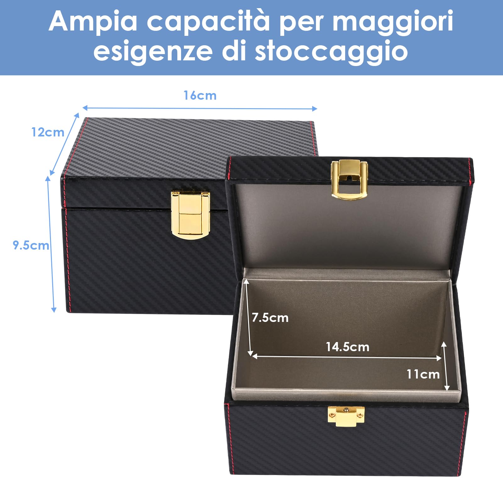 Chiave auto Faraday Box, Keyless Go, scatola per chiavi auto, blocco RFID per protezione sicura, carte di credito e chiavi dell'auto, 16 x 12 x 9,5 cm (grande)