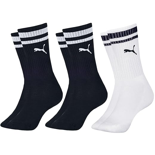 Kit 3 Pares Meia Cano Alto Puma Longo Esportiva Sola Atoalhada Algodão Masculino