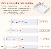 Vista 3 de Lifewit 5 Pack 2.36" High Drawer Dividers 28-43.5cm/11-17" Adjustable Drawer Organizer for Clothes/Utensils, Expandable Drawer Separator in