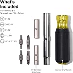 Klein Tools 32500 11-in-1 Screwdriver/Nut Driver Set, 8 Bits (Phillips, Slotted, Torx, Square), 3 Nut Driver Sizes, Cushion Grip Handle