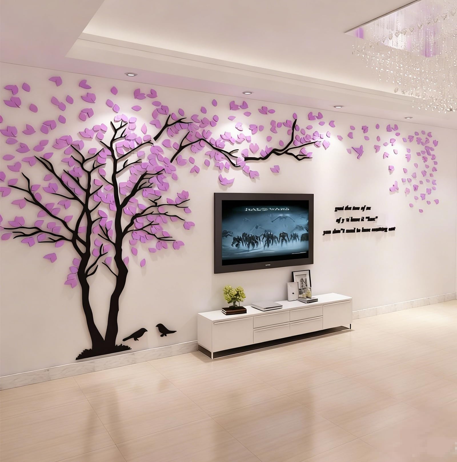 Papier Peint 3D Violet Cristal C783 – Autocollant Mural Pour Magasin, Intérieur