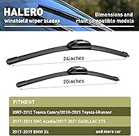 Vista 35 de 21"+19" Premium Windshield Wiper Blades All-Season Durable Stable and Quiet Silicone Wiper Blade Fit for Volkswagen Golf 1993-2006,Honda civic