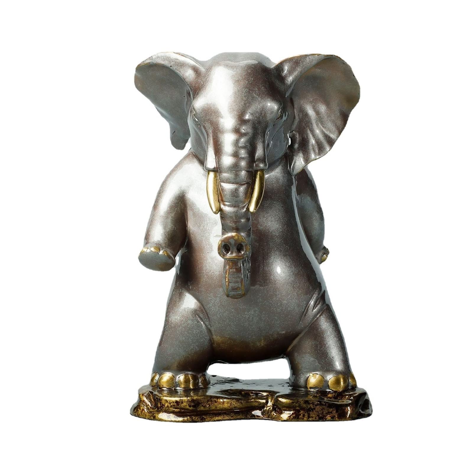 ZZlei2yu-12 Home Decor Ornament The Bronze Elephant Ornament Home Living Room Entrance Decorations Copper Crafts Opening Housewarming Gifts Colorful Ornament