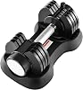 Qingman Adjustable Dumbbell, 25lb Single Dumbbell for Men and Women with Anti-Slip Metal Handle - 5-in-1 Dumbbell with Adjustable Weights, 5lb, 10lb, 15lb, 20lb, 25lb