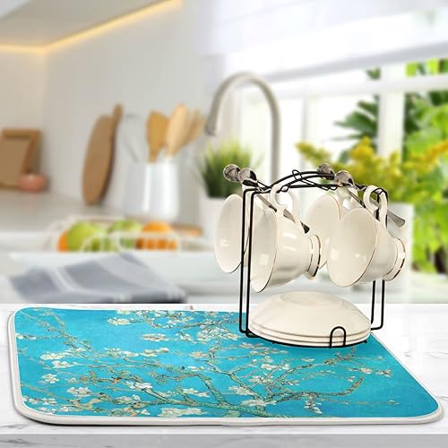 Miniatura 6 de Tapete grande de secado de platos para encimera de cocina, secadora absorbente, almohadilla de cocina resistente al calor, almohadilla para platos,