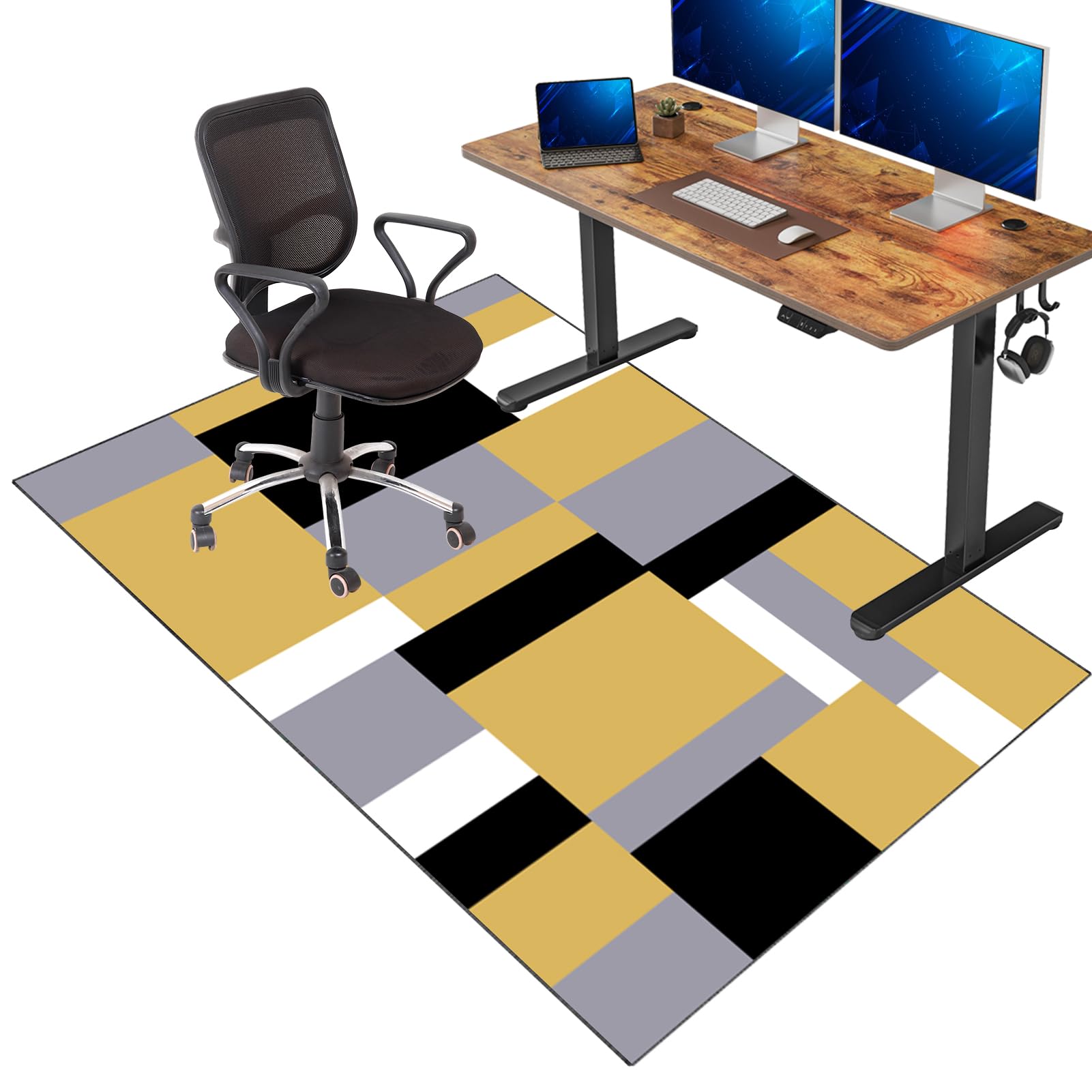 VETCS Gaming Stuhl Unterlage, Bürostuhl Unterlage, Bodenschutz Matte für Bürostuhl, Schreibtischstuhl Unterlage für zu Hause, Bodenschutzmatte für Hartböden, Gaming Teppich für Parkett 120 x 160 cm