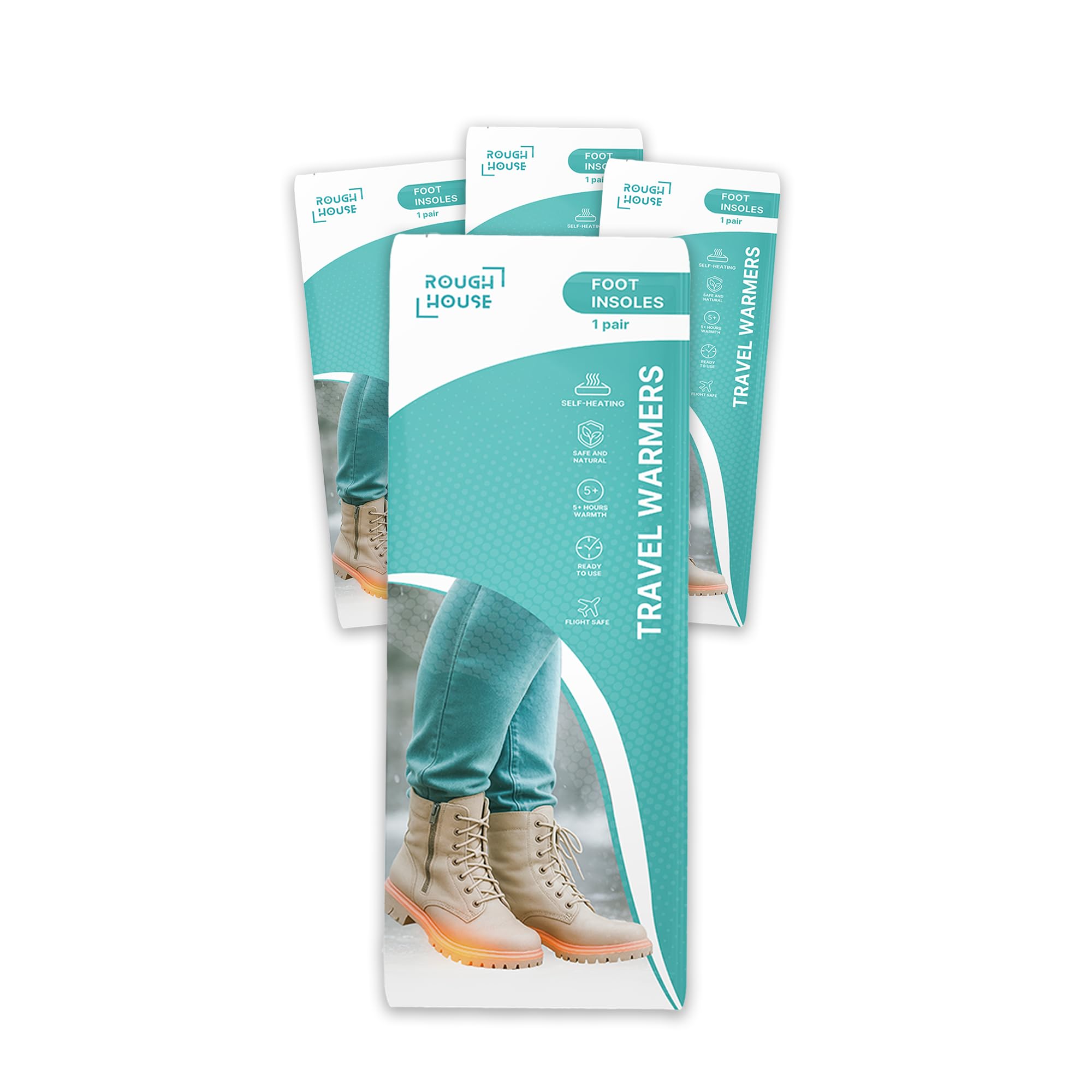 Roughhouse Foot Warmers Pack of 3 Pairs| Insole-Type Heat Packs (8+ Hours) | No-Goo Powder Design | Shoe-Ready Trekking Warmth | Safe & Natural