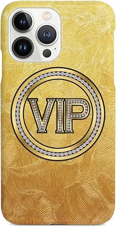Inspired Cases - Compatible with iPhone 14 Pro Case - 3D Textured Protective Phone Case for Apple iPhone 14 Pro - Gold VIP - Black