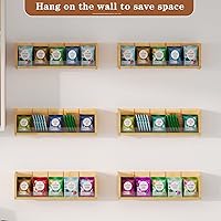 Vista 4 de X-cosrack Caja de almacenamiento organizadora de bolsas de té de bambú, caja de té apilable de 3 niveles, madera natural, cofres de té de montaje