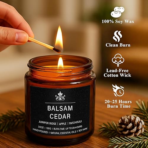 Miniatura 5 de Juego de 8 velas perfumadas de cera de soja, manzanilla de lavanda, salvia cítrica, almizcle ámbar, cedro de bálsamo, whisky de café, velas de