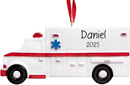 Adorno de Navidad personalizado de ambulancia 2023  Decoración para árbol de Navidad  Regalo para conductor de ambulancia de primera respuesta EMT