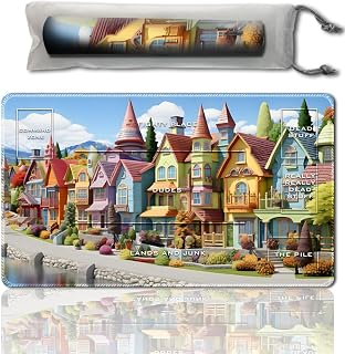 Buibuic DTCG CCG RPG MTGPlaymat Size 23.6''x13.8'' Free Storage Bags Non-Slip Backing Printing, Ideal for Card Game Enthusiasts TCG Playmat Mouse Pad Door Mats Indoor (mtg112,Battle situation2)