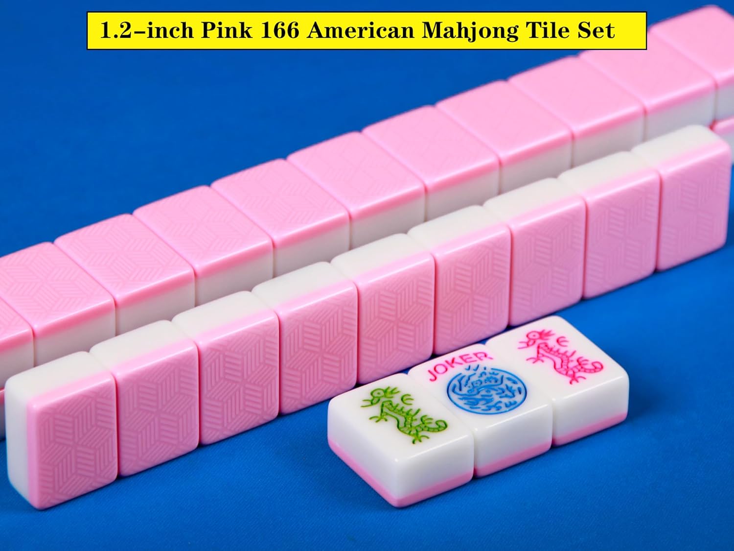 Pink American Mahjong Set 166 Mahjong Tile Set 1.2-inch American Mahjong Tile Set with Mahjong Storage Bag