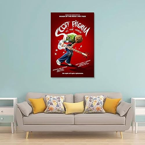 Miniatura 2 de Scott Pilgrim Vs The World - Póster de película para dormitorio, lienzo estético, decoración de pared, 16 x 24 pulgadas (15.7 x 23.6 in)