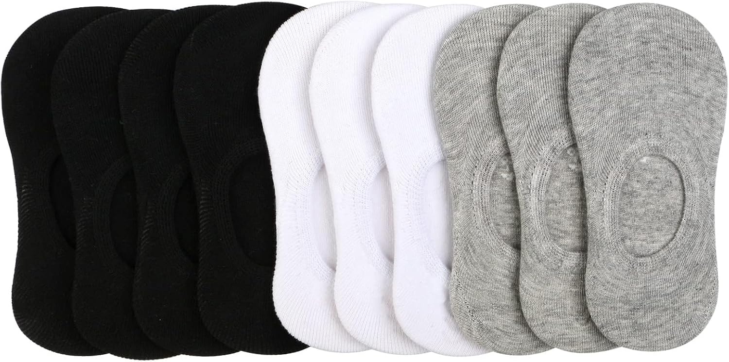 BOOPH 10 Pairs Girls Boys Socks Kids No Show Socks Toddlers Girl Anti-slip Ankle Low Cut Sock 3-12 Years
