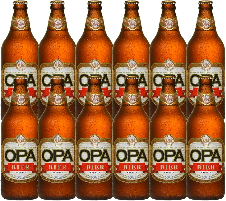 Pack 12 unidades Cerveja Puro Malte Pilsen teor 4,6% 600ml Opa Bier