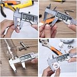 LOUISWARE Digital Caliper, Electronic Stainless Steel Vernier Caliper 150mm/0-6 Inch Measuring Tool with Extra-Large LCD Screen- Inch/Millimeter Conversion