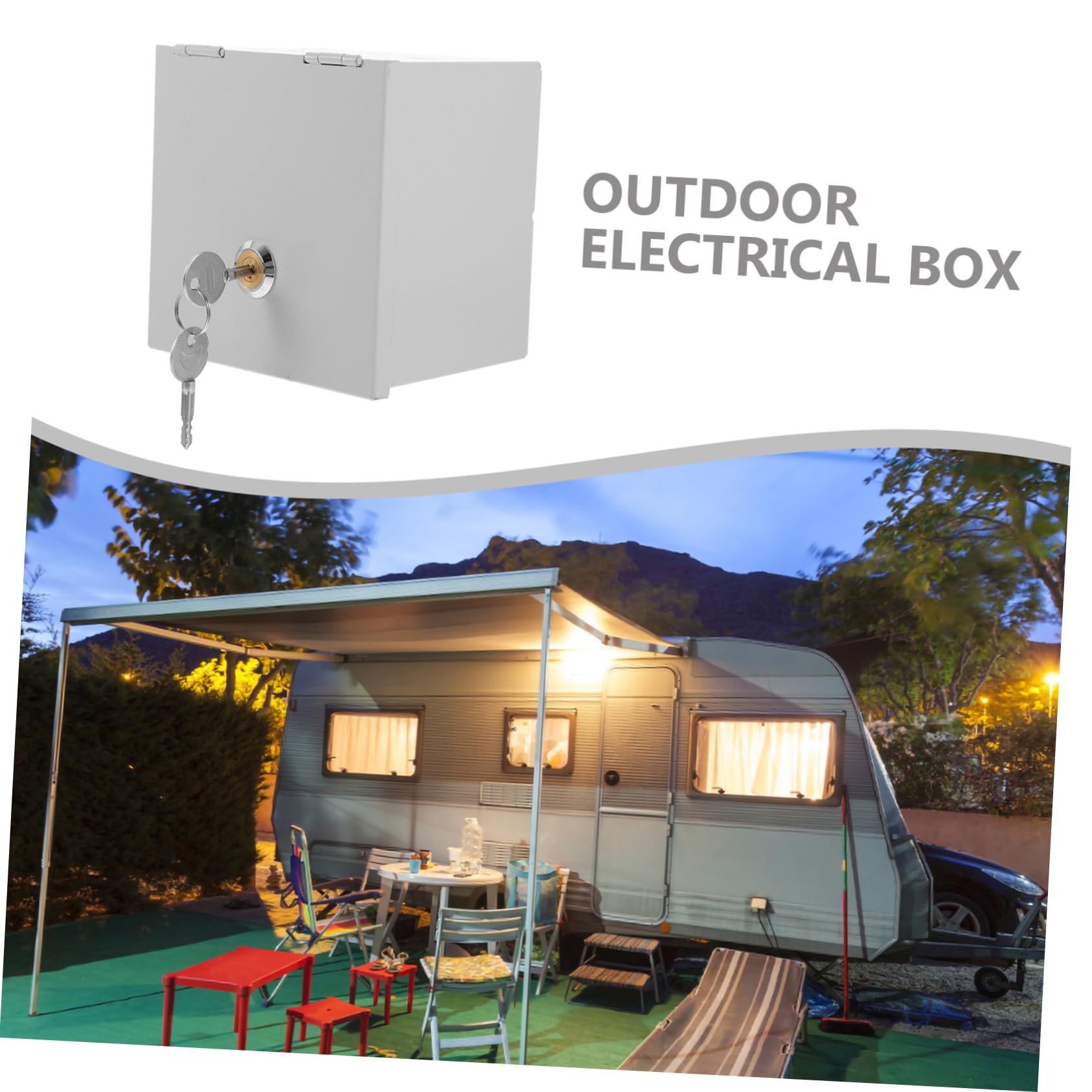 NUOBESTY 2 Stück Outdoor Steckdosenschutz mit Schloss Wetterfeste Diebstahlsicherung für Außensteckdosen Robustes Eisengehäuse Korrosionsbeständig für Verlängerungskabel und Elektrogeräte