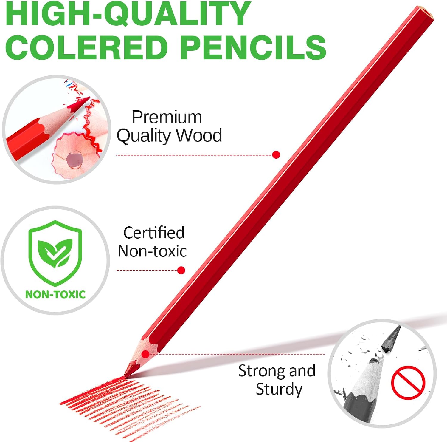 324 Count Colored Pencils Bulk, 18 Assorted Colors, Coloring Pencils Set image 5