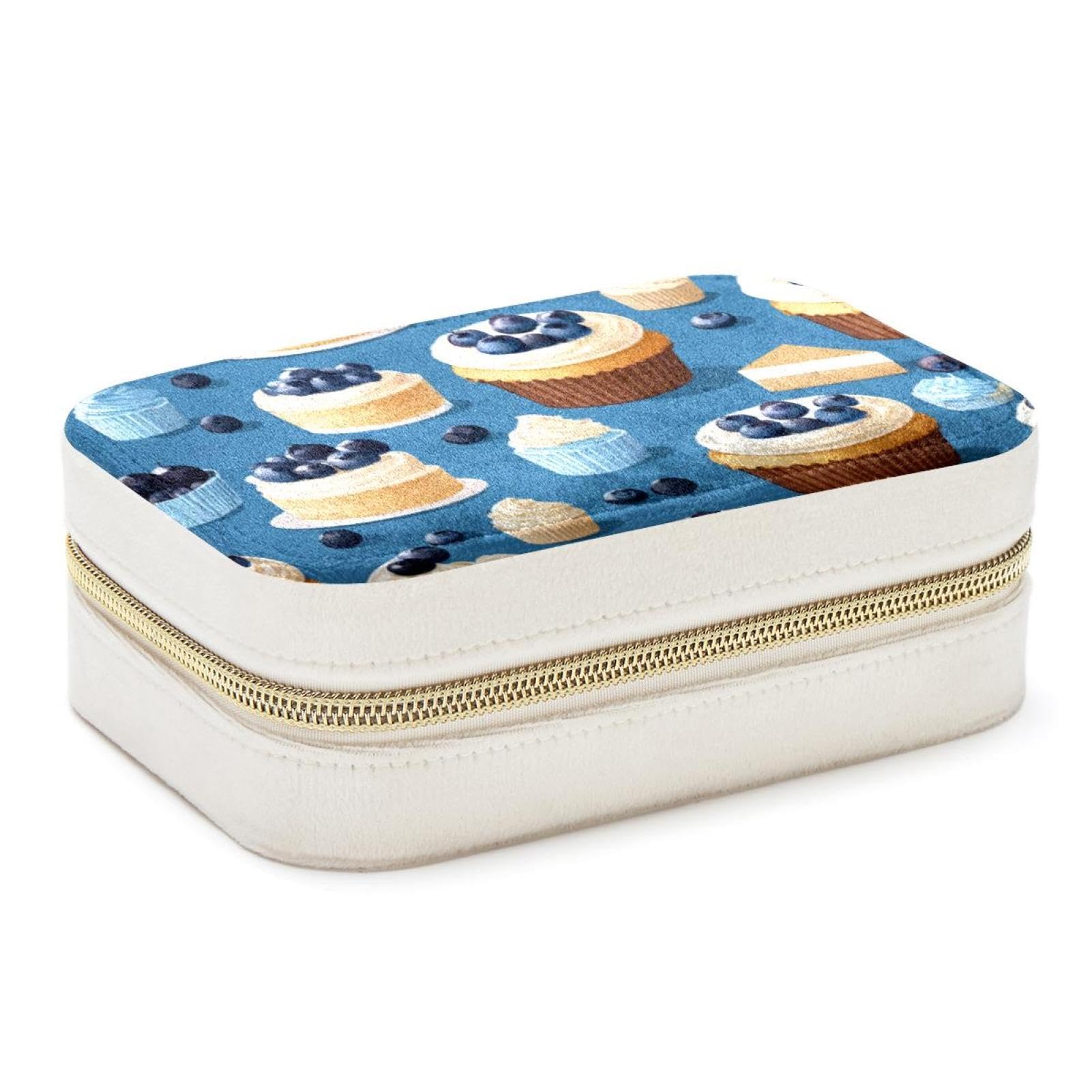 Étui de voyage double couche bleu pour emporter vos boucles d'oreilles en week-end