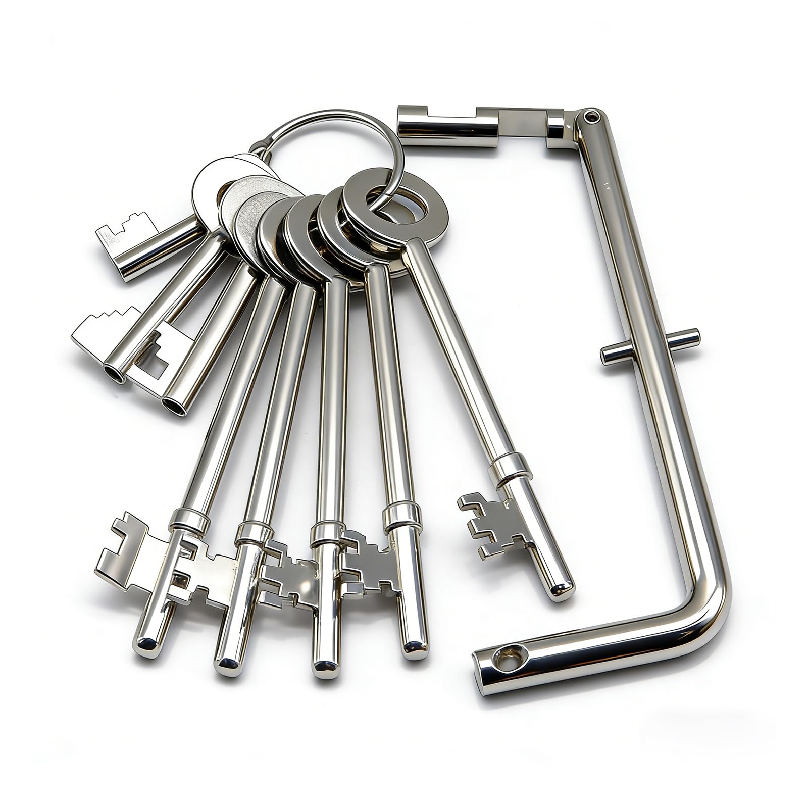 Fire Brigade Keys Full Set 9Pcs with FB1 FB2 FB4 FB11 FB14, Universal Fire Door & Firemans Drop Key for Emergency Access, Maintenance Panels, Communal Doors — image 1