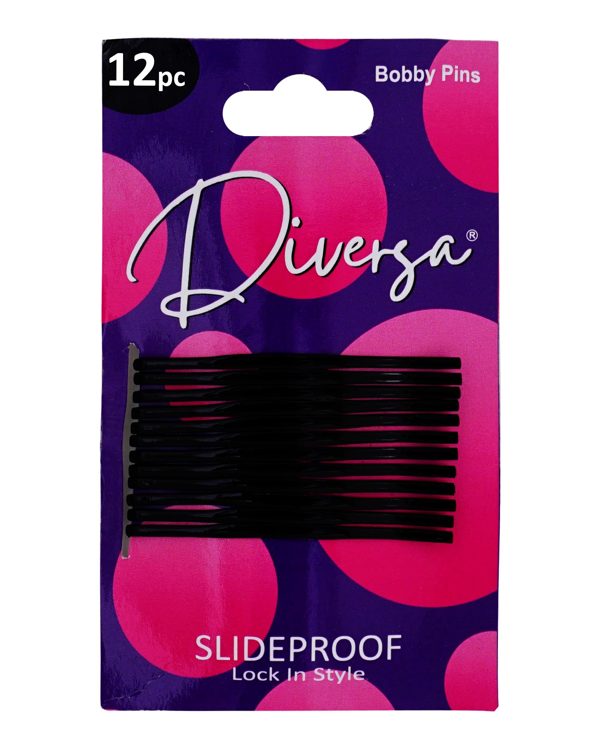 DIVERSA Hair Bobby Pins for Women, Bun Pins for Thick Hair Thin hair and All Hair Types, Hair Pins - 6 Cm (Pack of 12 Pcs)