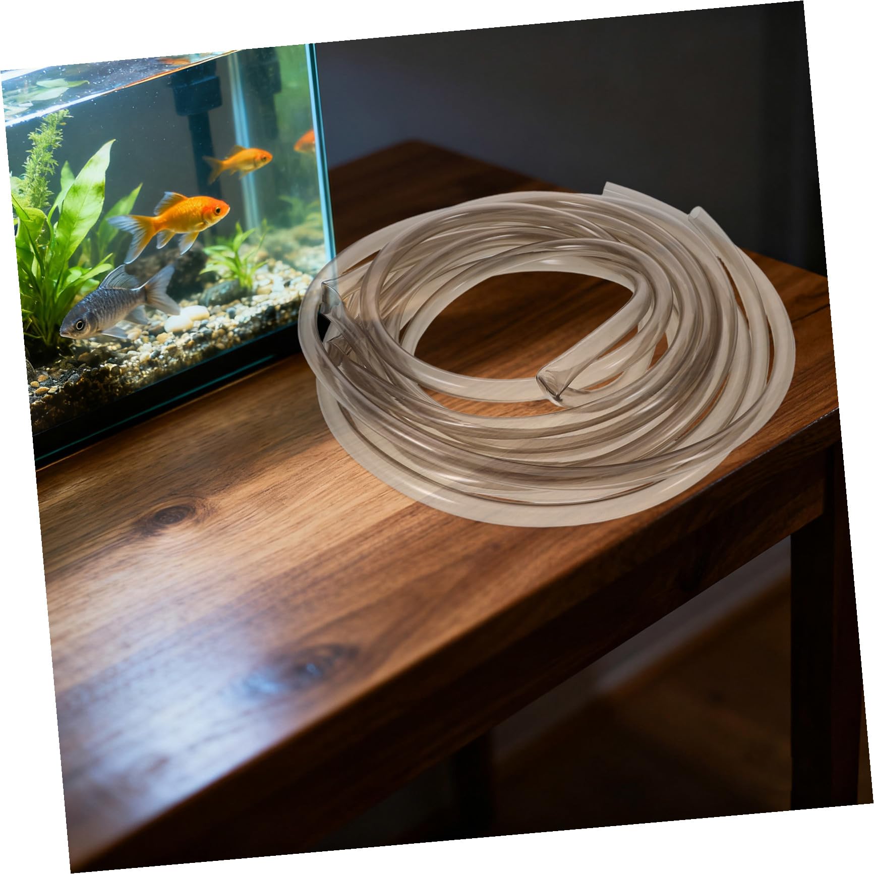 SEWACC Aquarium Siphonschlauch 5m PVC mit Klemme Flexibler Bodengrundreiniger für Wasserwechsel und Kiesreinigung im Aquarium Manueller Aquarien Wasserwechsler für Süß und Salzwasser
