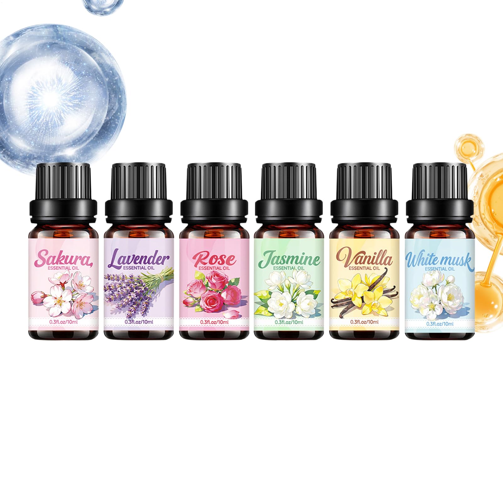 Juego de aceites de 10 ml con una mezcla de fragancias calmantes de aromaterapia 1