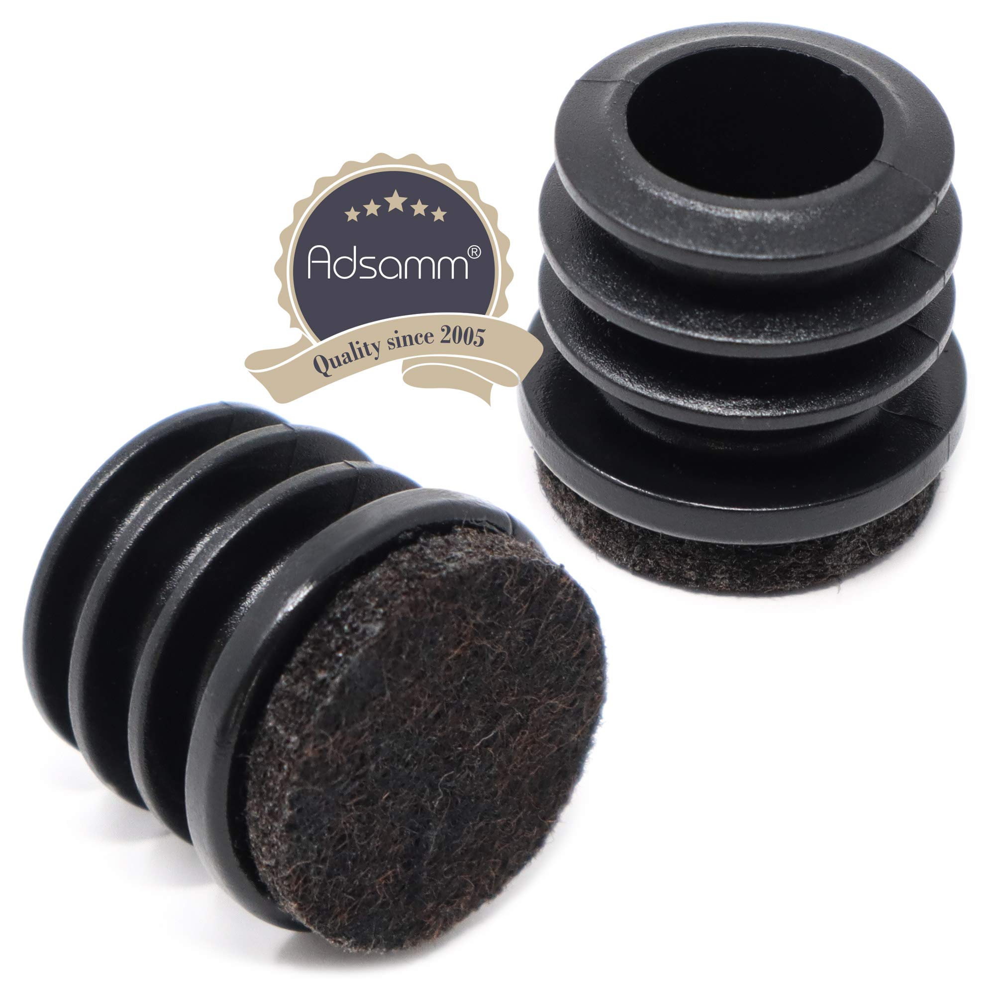 Adsamm® / 100 x Felt glides for tubes / black / diameter 21 - Image 3