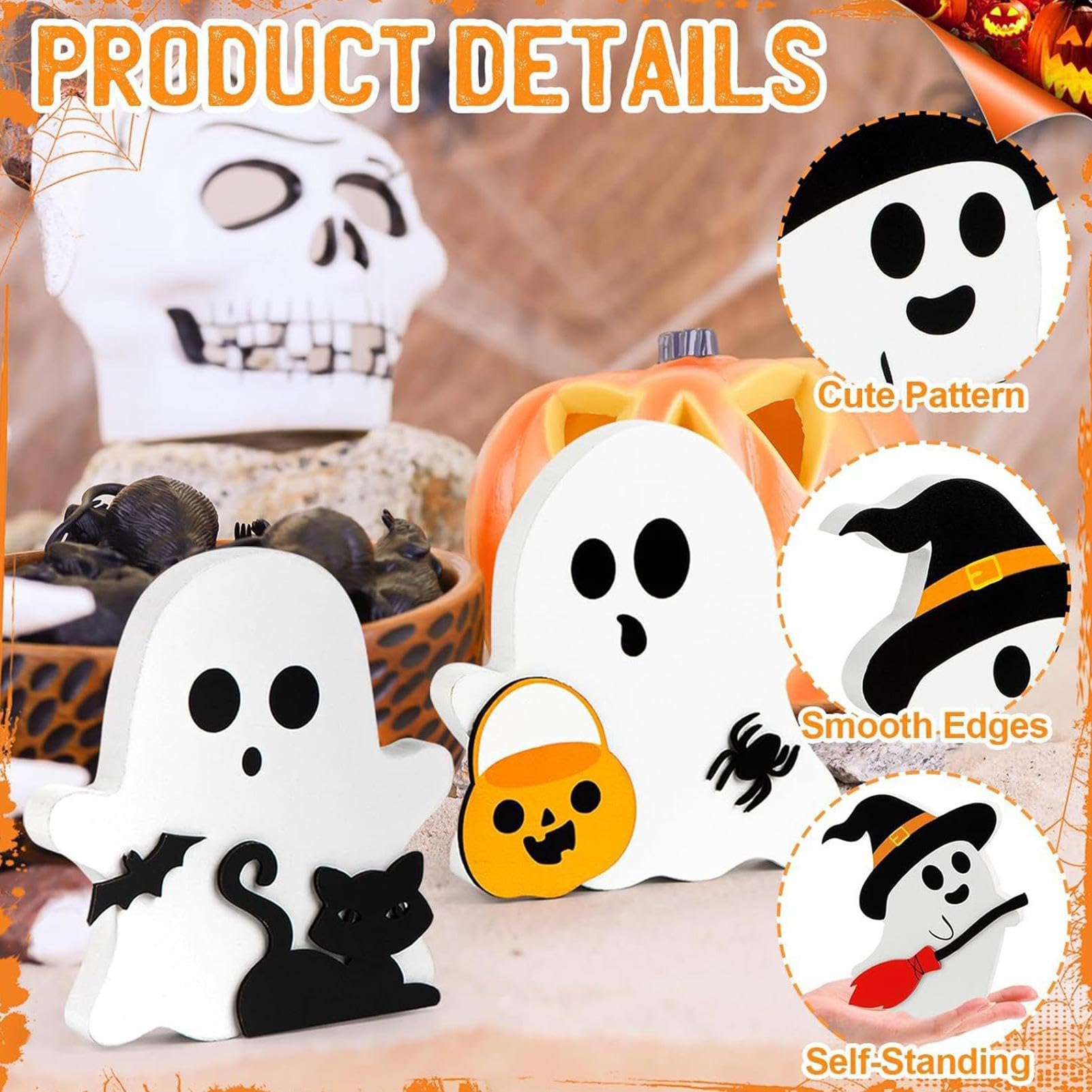 Figurine Fantôme Miniature - Décoration Halloween, Bureau, Étagère - Cadeau Farce Ou Déco - 6