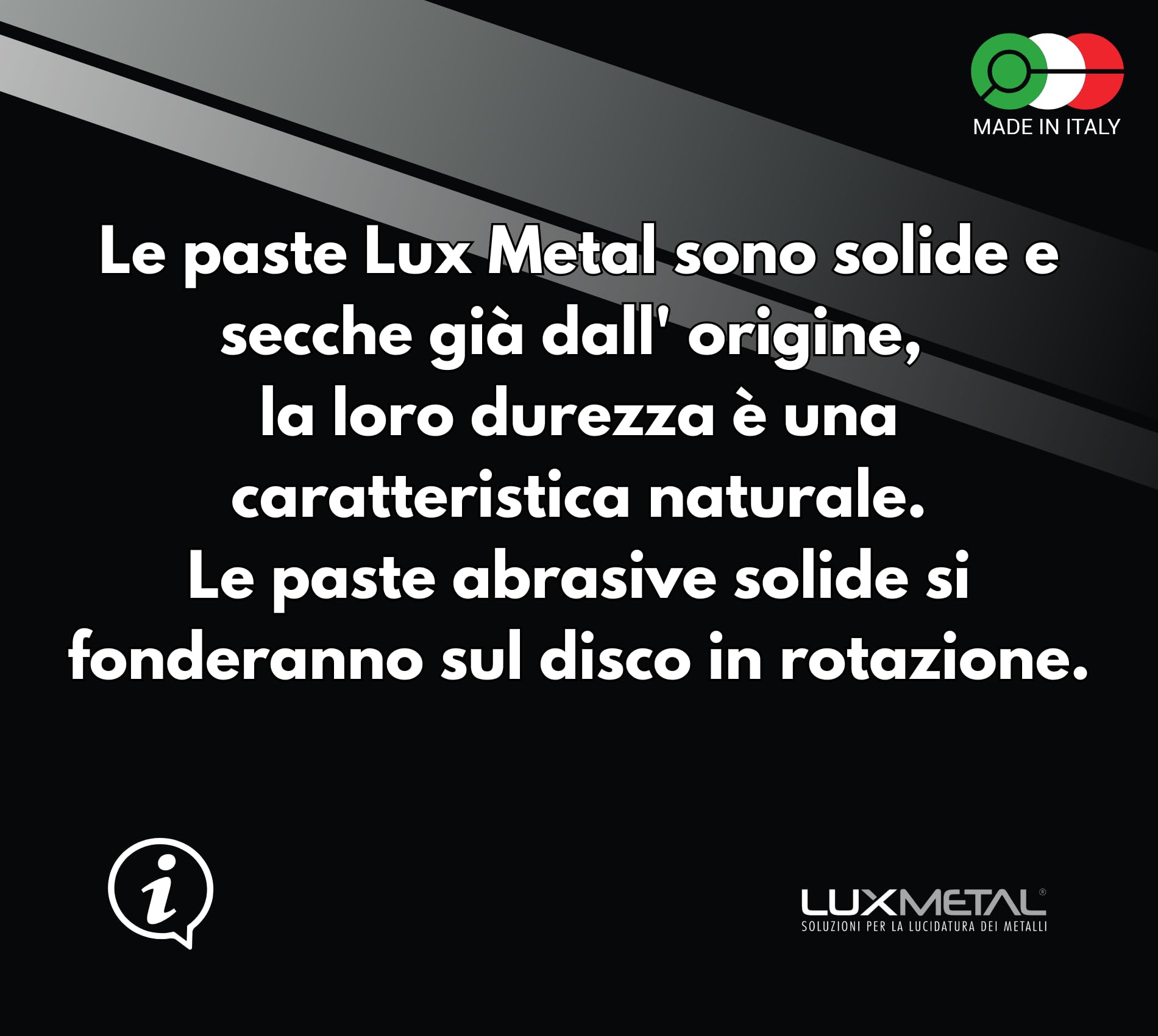 Lux Metal - Kit 2 Disco Lucidatura in Feltro 100 mm con Attacco M14 + 1 Lamellare 115 mm e 3 Pasta Abrasiva Lucidante 250 gr (A-B-C) Lucidare Alluminio Ferro Acciaio Inox Cromature Sgrossatura Metalli