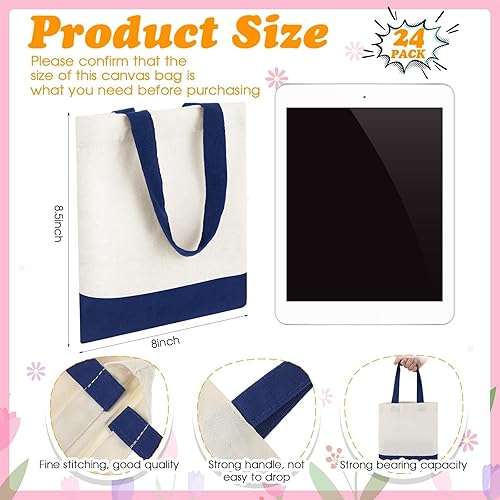 Vista 118 de Amylove 24 mini bolsas de lona en blanco para sublimación, reutilizables, para comestibles, equipaje de bricolaje, para fiestas incluso