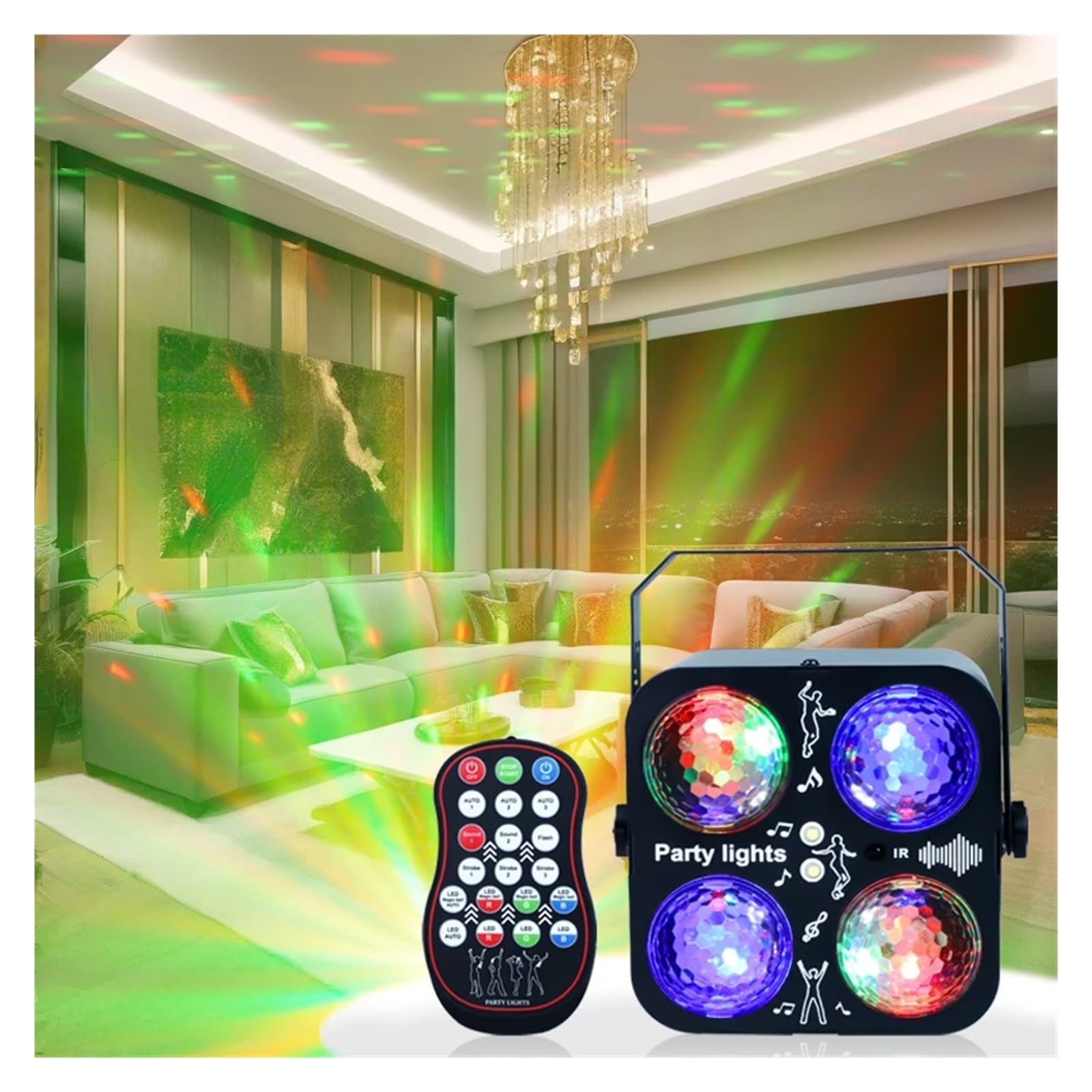 Oświetlenie LED RGB, RGB LED Disco Light Obrotowy DJ Ball Strobe Party Club Show Lamp Z em Kontroli Dźwięku Magiczny Taniec Samochód Prezent