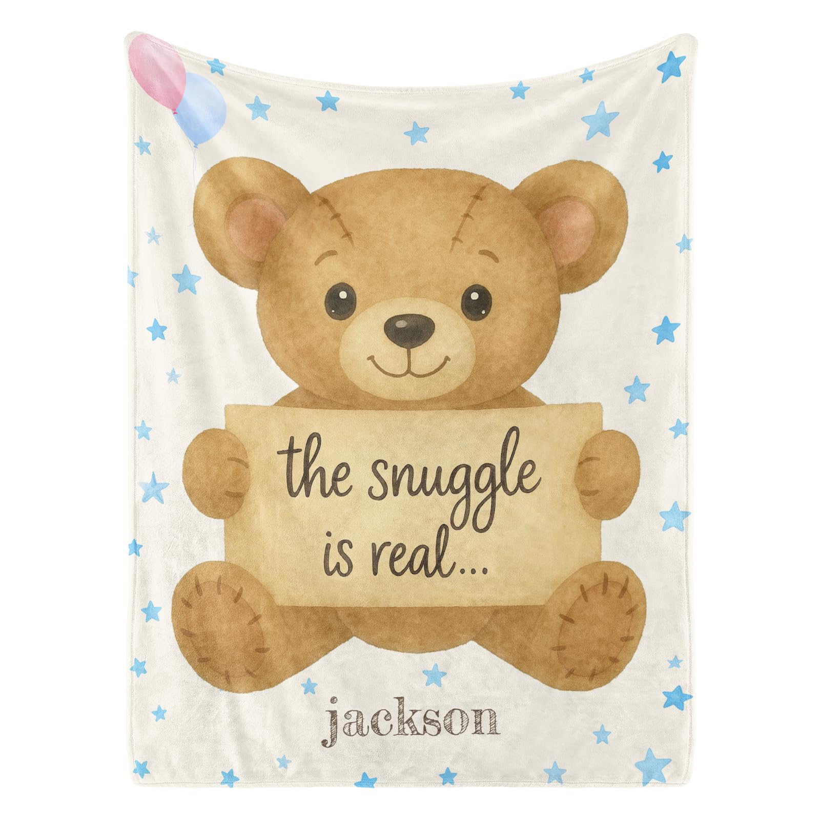 Personalized Baby Blanket with Name, Customized Baby Blankets for Boys