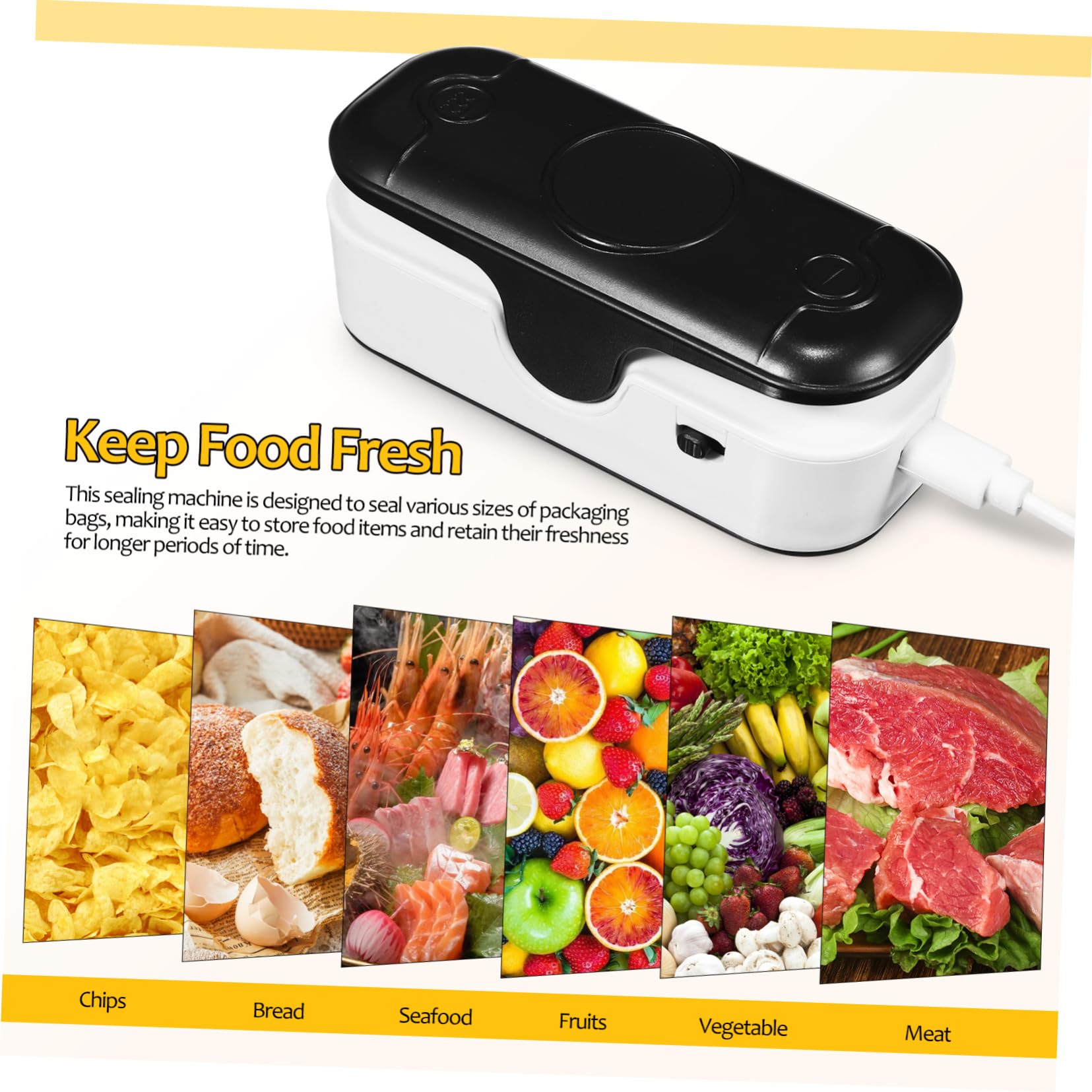 Gatuida 5pièces Scelleur De Portable Rechargeable Machine De Scellement Thermique Compacte Pour Rangement Facile Pour Et Camping