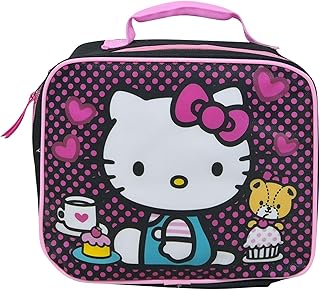 Fast Forward Hello Kitty Lunch Box Reusable and Insulated Lunch Bag for Kids, Girls, Boys, Unisex, Toddlers