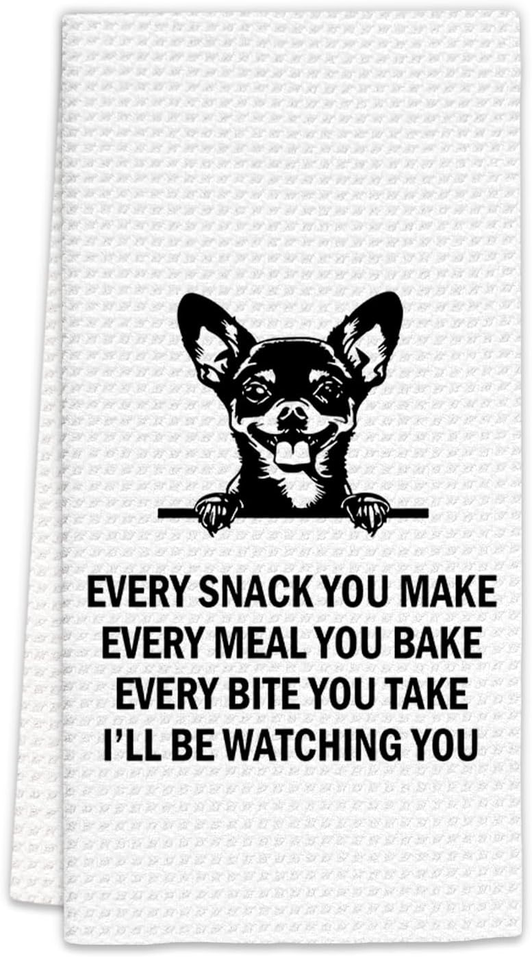 Chihuahua Gifts Kitchen Towels, Chihuahua Dog Lover Gifts Dish Towels, Chihuahua Dog Owner Gifts Decorative Hand Towels for Kitchen, Every Meal You Make Chihuahua Dog Kitchen Decor(16x24 Inch)