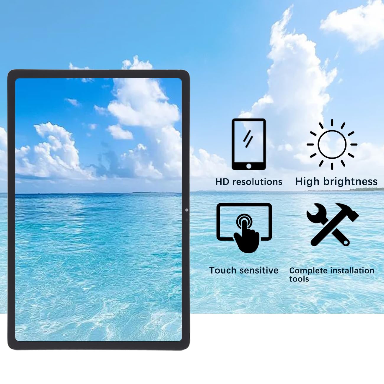 Schermo LCD di ricambio per Lenovo Tab M11 TB330FU (nero, 11 pollici)
