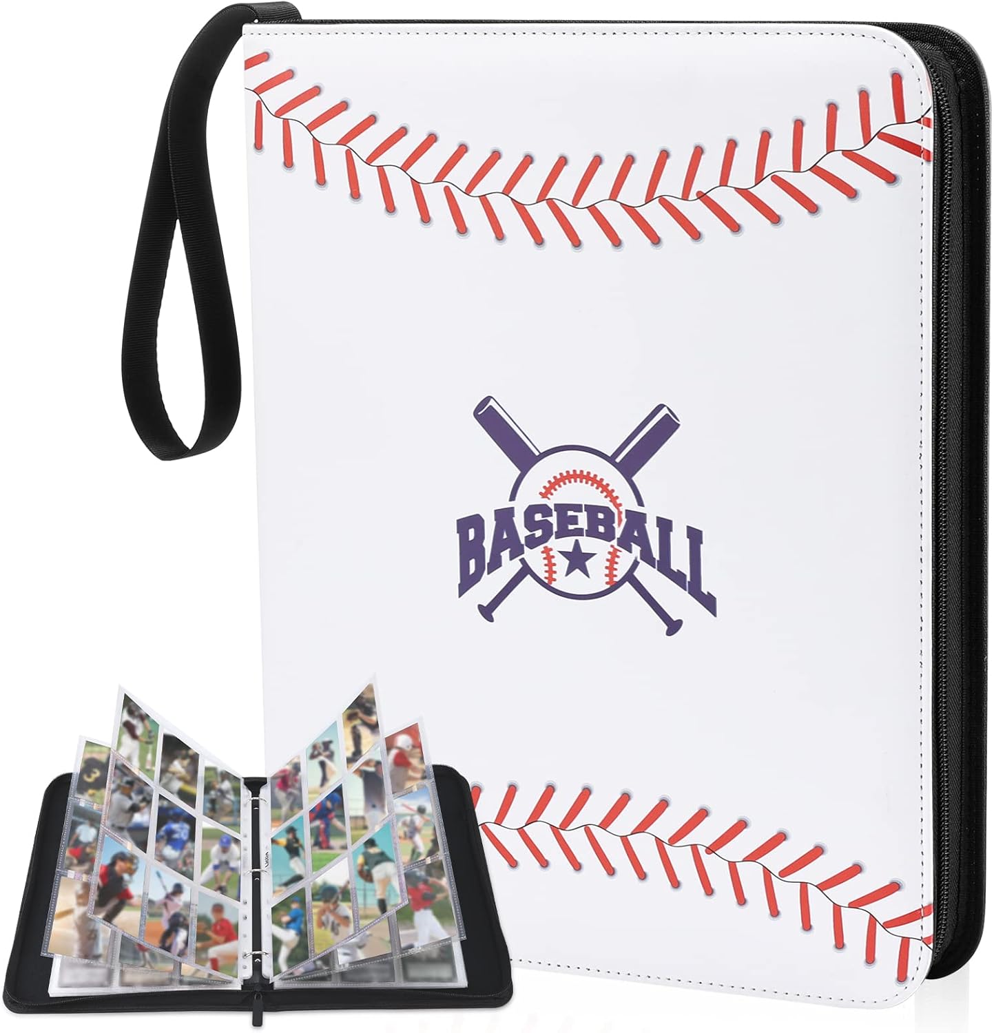 Baseball Card Binder 9 Pocket Lictin Baseball Card Holder, Trading Card Binder