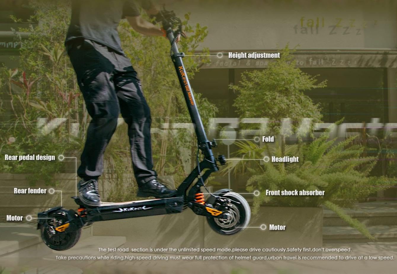 Kukirin Trottinette Électrique Moteur 2X1000W, Batterie 52V 20.8Ah 70KM, Trottinette électrique Adulte, Pneus 10 Pouces, Trotinette Electrique Adulte Tout Terrain, KUKIRIN G2 Master 2025
