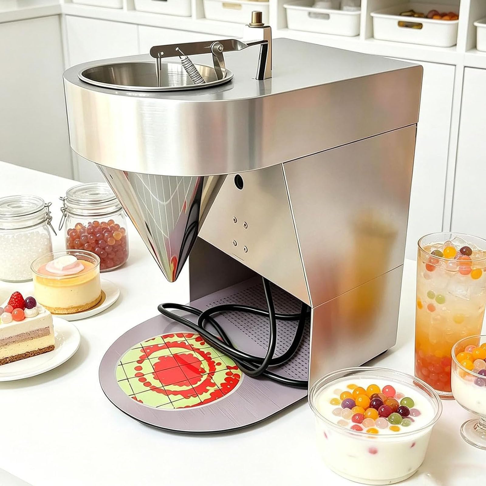 Glowdora Multicolor Commercial Popping Boba Maker, For Fruit Pearls (Strawberry/Mango)
