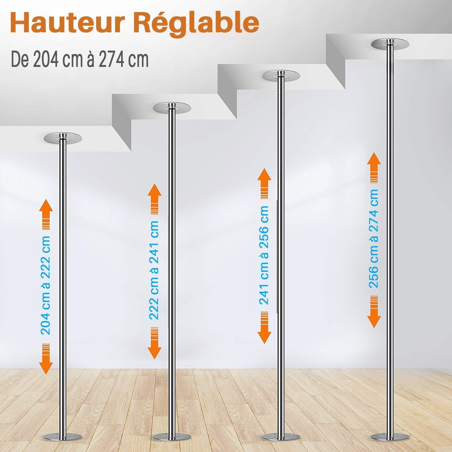 SereneLife Barre d’Entraînement Fitness Rotative – Barre Ajustable, Portable et Amovible pour Exercice, Souplesse et Renforcement à Domicile