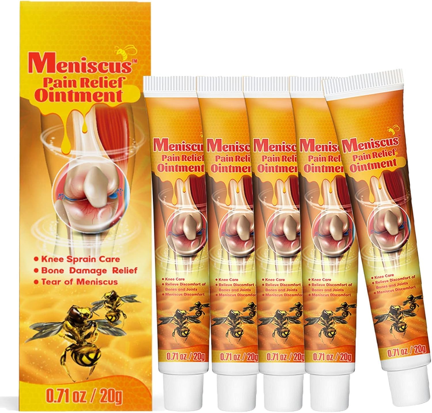 Nuova Zelanda Gel per al Veleno d'Api,Bee Venom Crema,Crema per trattamento articolare,Meniscus Pain Relief Ointment,sollievo dal dolore, dolore al collo e dolori alle spalle (5)