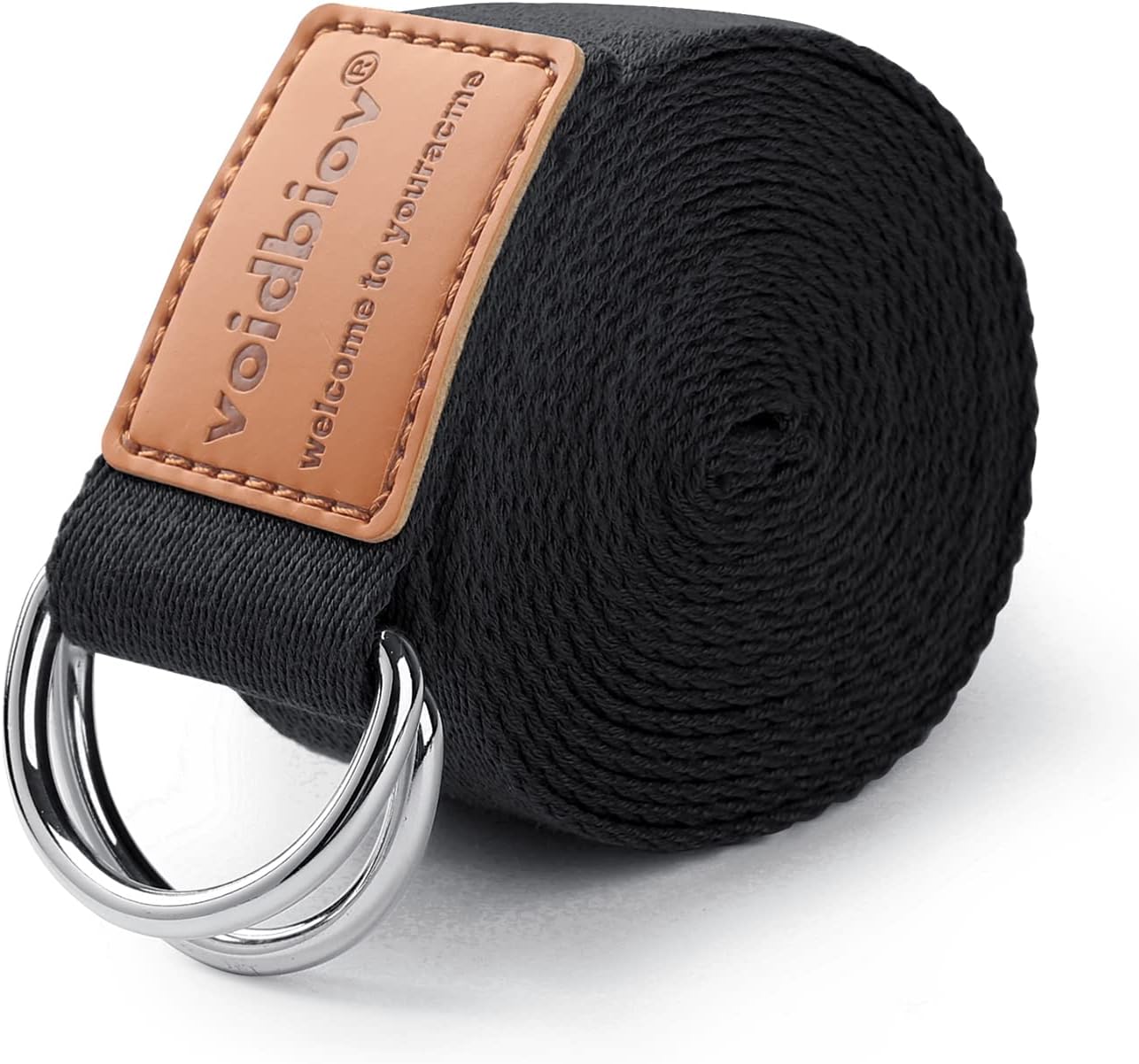 D-Ring Buckle Yoga Strap 1.85 or 2.5M, Durable Cotton Adjustable Belt Perfect for Holding Poses, Improving Flexibility and Physical Therapy