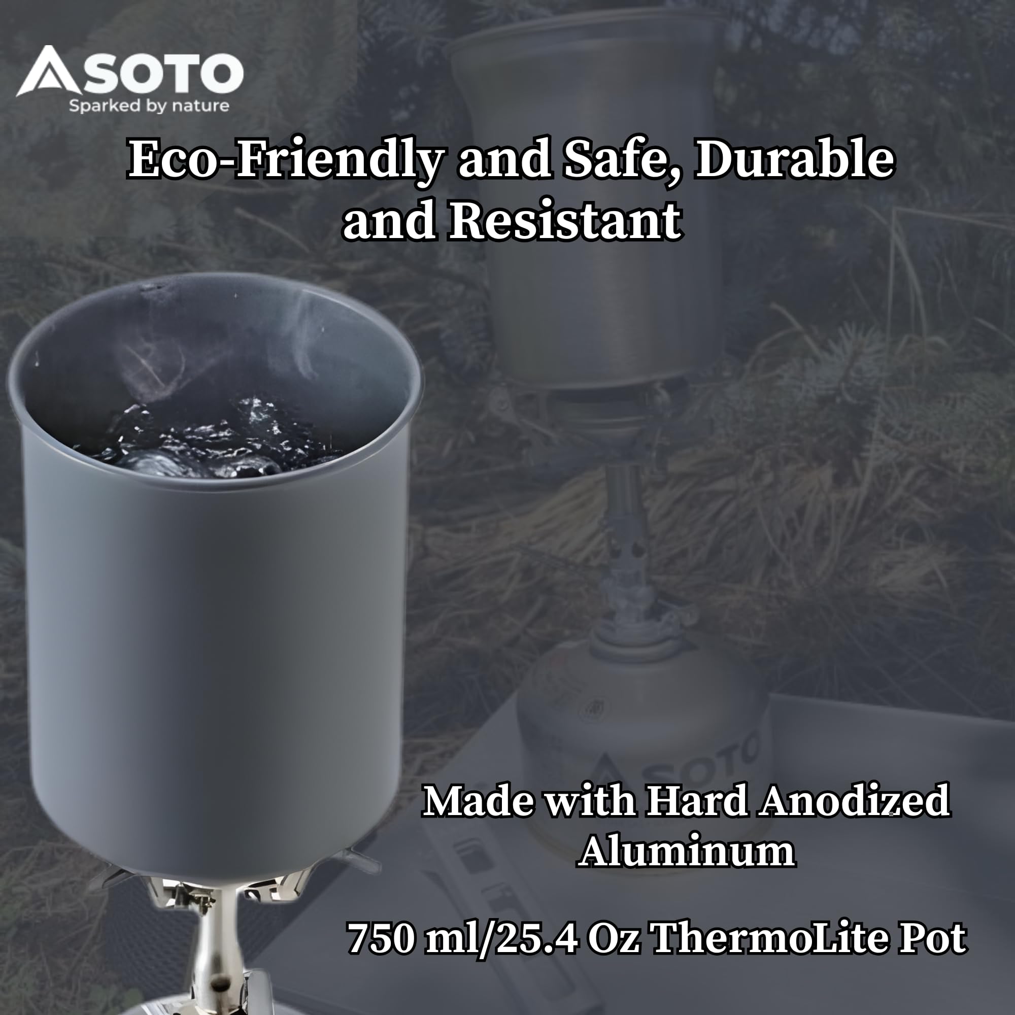SOTO Thermolite Grau - Stabiler robuster Aluminium Topf, 750ml, Größe 750 ml - Farbe Grey