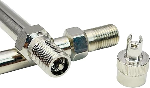 Miniatura 5 de Extensores de vástago de válvula de doble rueda de 3 pulgadas, juego de 2 piezas, resistentes, de metal recto, 3.150 in, extensiones de vástago de